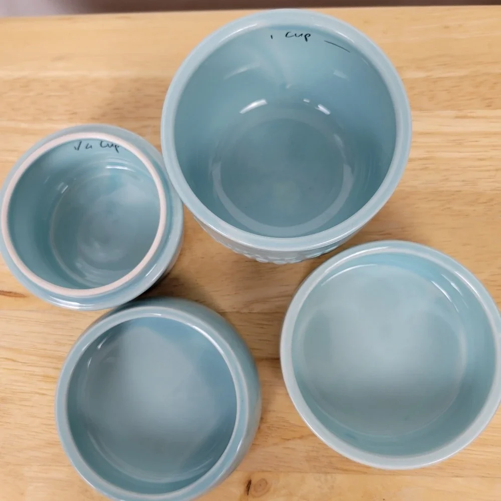 Mason Jar Measuring Cups Blue Stacking Nesting Kitchen Rustic Country Farmhouse